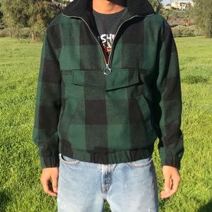Green flannel jacket